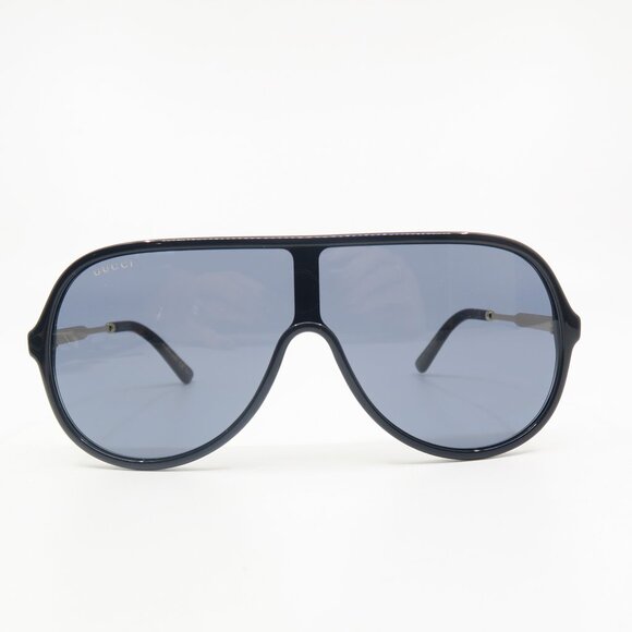Gucci GG0199S 001 99mm Black Shield, Grey Lens New Unisex Sunglasses. - Picture 2 of 10